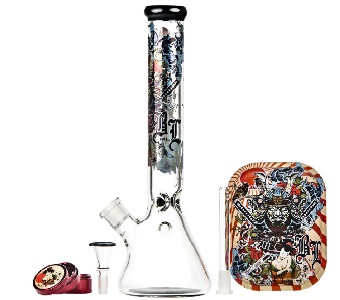 black leaf ronin and geisha becker bong set